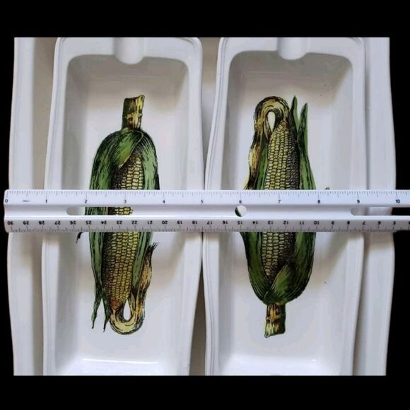 Vintage corn on cob plates & serving tray - Picture 3 of 4